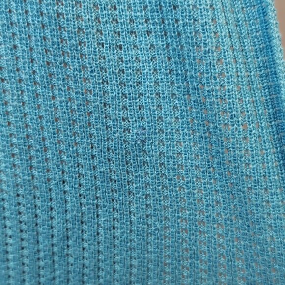 Kinross Cashmere Aqua Knit Cardigan Merino Wool Silk Open Front Shawl Collar - Picture 9 of 12